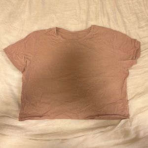 Girlfriend Collective Crop Tee - Terracotta (Size M)